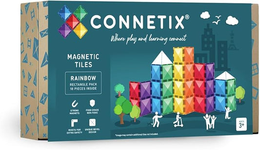 CONNETIX Rainbow Rectangle Pack, 18 Pieces